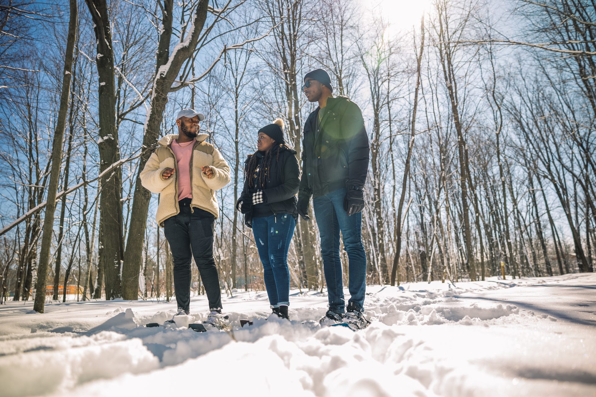 Étudiant en nature à l'hiver